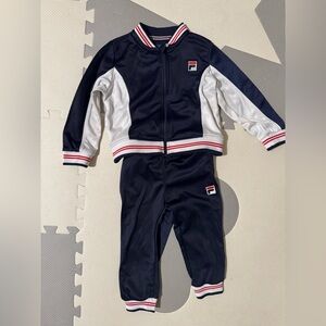 Fila Navy, White & Red Kids Track Sweatpants Set